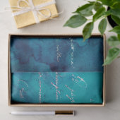 Papier Mousseline Script d'irruption sur le découpage Turquoise Abst (Cadeau)