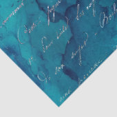Papier Mousseline Script d'irruption sur le découpage Turquoise Abst (Détail)