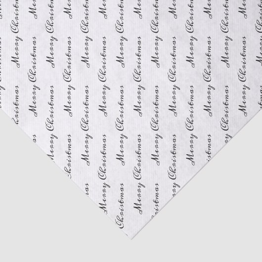 Papier Mousseline Script élégant noir et blanc Joyeux Noël (Détail)