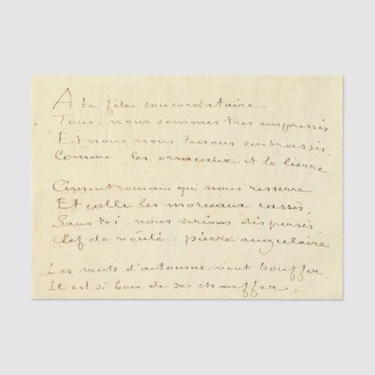 Papier Mousseline Script français manuscrit (Recto)