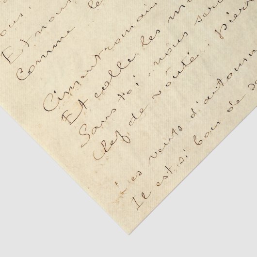 Papier Mousseline Script français manuscrit (Détail)