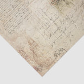 Papier Mousseline Script français Vintage (Détail)