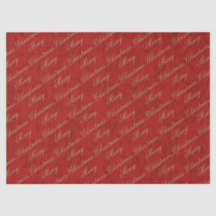 Papier Mousseline Script Gold Crimson "Joyeux Noël"