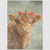 Papier Mousseline Script manuscrit de Decoupage Highland Calf Winter (Recto)