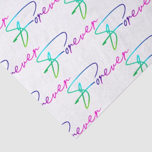 Papier Mousseline Script mariage Rainbow Forever (Détail)