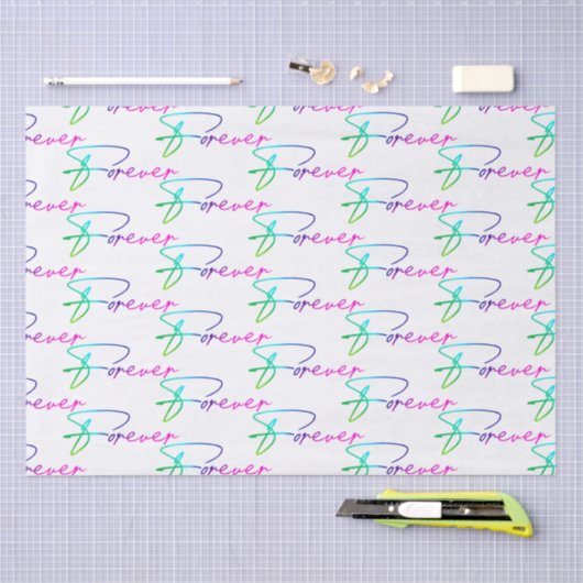 Papier Mousseline Script mariage Rainbow Forever (Artisanat)