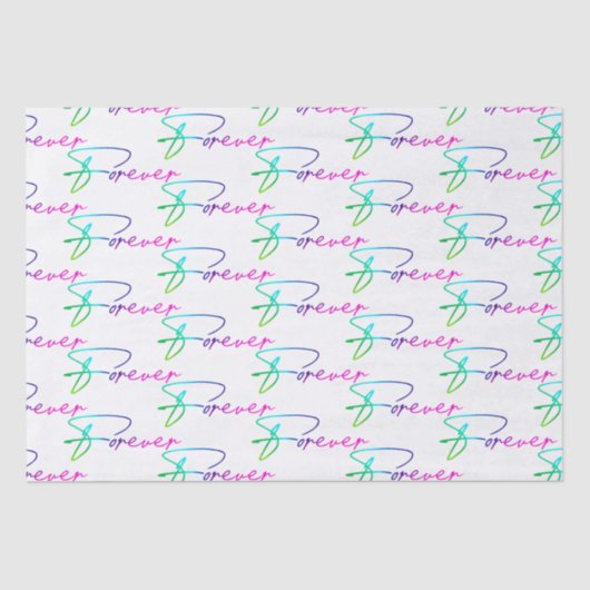 Papier Mousseline Script mariage Rainbow Forever (Recto)