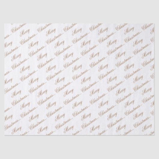 Papier Mousseline Script or blanc "Joyeux Noël" (Recto)