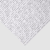 Papier Mousseline Script ou Motif de texte noir et blanc (Détail)