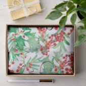 Papier Mousseline Scripts Holly Red Green Merry (Cadeau)