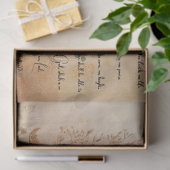 Papier Mousseline Scripture & Elegant Floral Equine, Decoupage  (Cadeau)