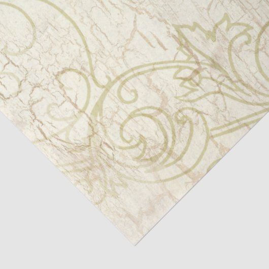 Papier Mousseline Scrolls Aquarelle Cracker Paint Texture Découpage (Détail)