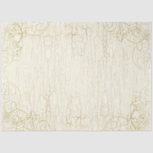 Papier Mousseline Scrolls Aquarelle Cracker Paint Texture Découpage (Recto)