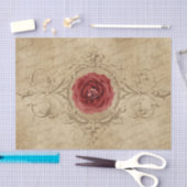 Papier Mousseline Scrolls victoriens et papier de tissus de rose rou (Artisanat)