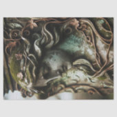 Papier Mousseline Sculpture d'ange dénudée Patina Découpage (Recto)