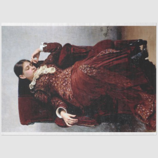 Papier Mousseline Se reposer, Ilya Repin (Recto)