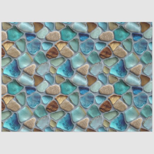 Papier Mousseline Sea Glass Pattern Decoupage (Recto)