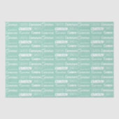 Papier Mousseline Seafoam Mint Green Birthday Personalized Name (Recto)
