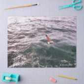 PAPIER MOUSSELINE SEAGULL VOLANT AU-DESSUS DES VAGUES MARITIMES (Artisanat)
