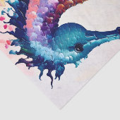 Papier Mousseline Seahorse Rainbow Floral Art (Détail)