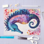 Papier Mousseline Seahorse Rainbow Floral Art (Artisanat)