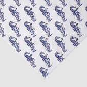 Papier Mousseline Seahorse Silhouette #2 Plage Thème - Bleu (Détail)