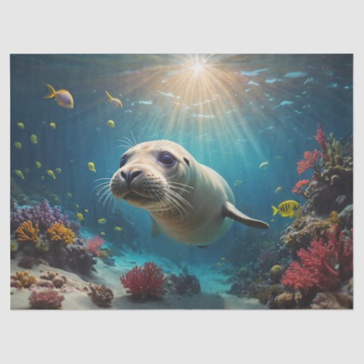 Papier Mousseline Seal Underwater Decoupage (Recto)