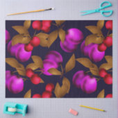 Papier Mousseline Seamless dark plum fruits purple berries cherry (Artisanat)