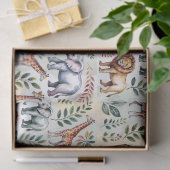 Papier Mousseline Seamless pattern featuring elephants lions (Cadeau)