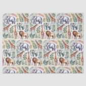 Papier Mousseline Seamless pattern featuring elephants lions (Recto)