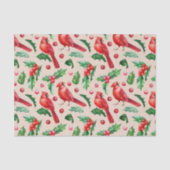 Papier Mousseline Seamless pattern red cardinal birds  (Recto)