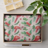 Papier Mousseline Seamless pattern red cardinal birds  (Cadeau)