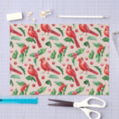 Papier Mousseline Seamless pattern red cardinal birds  (Artisanat)