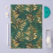 Papier Mousseline Seamless pattern with golden ferns (Artisanat)