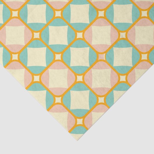 Papier Mousseline Seamless retro pattern with rounded squares (Détail)