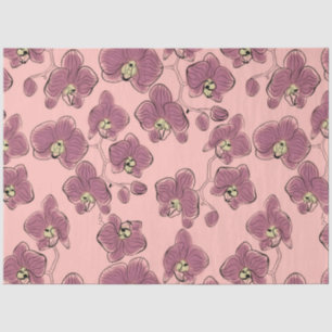 Papier Mousseline Seamless watercolor orchids phalaenopsis flowers w