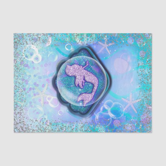 Papier Mousseline Seashell Fit pour une Parties scintillant de sirèn (Recto)