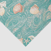 Papier Mousseline Seashells and Ocean Waves Pattern (10) (Détail)