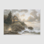 Papier Mousseline Seaside Cottage At Dusk Decoupage (Recto)