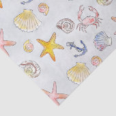 Papier Mousseline Seaside Seashs Starfish Aquarelle Motif (Détail)