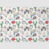 Papier Mousseline Seaside Soirée Coastal Pattern Tissue Paper (Recto)