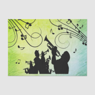 Papier Mousseline Section Trumpet Jazz Music Green