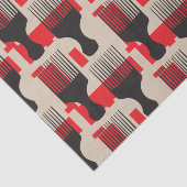 Papier Mousseline Sélection rouge d'Afro de peigne de cheveux noirs (Détail)