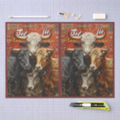 Papier Mousseline Selfie Lovers Vaches (Artisanat)