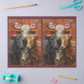 Papier Mousseline Selfie Lovers Vaches (Artisanat)