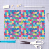 Papier Mousseline Sensibilisation sur l'autisme de motif de puzzle (Artisanat)