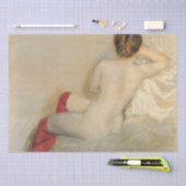 Papier Mousseline Sensuel Beauté féminine avec Bas rouges (Artisanat)