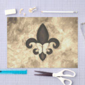 Papier Mousseline Sepia Butterfleur | Tan Butterfly on Fleur de Lis (Artisanat)