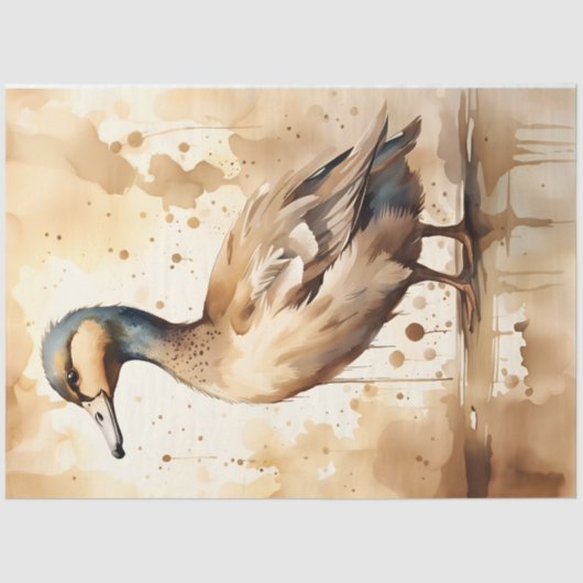 Papier Mousseline Sepia Duck, Tissue Paper for Decoupage/Crafts (Recto)