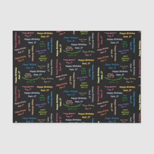 Papier Mousseline Septembre, 27 Anniversaire Tissue Paper (Recto)